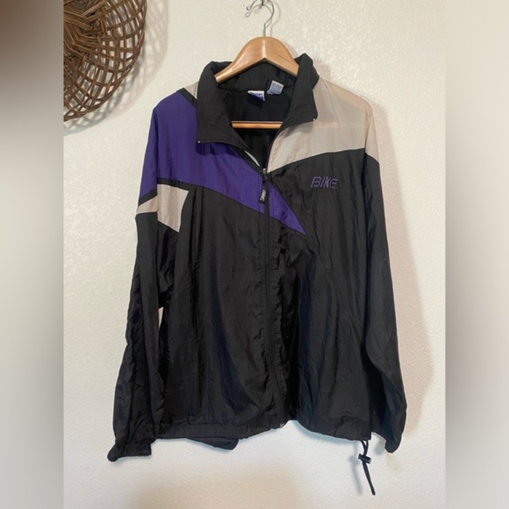 VTG 90s Bike Windbreaker Full Zip Jacket